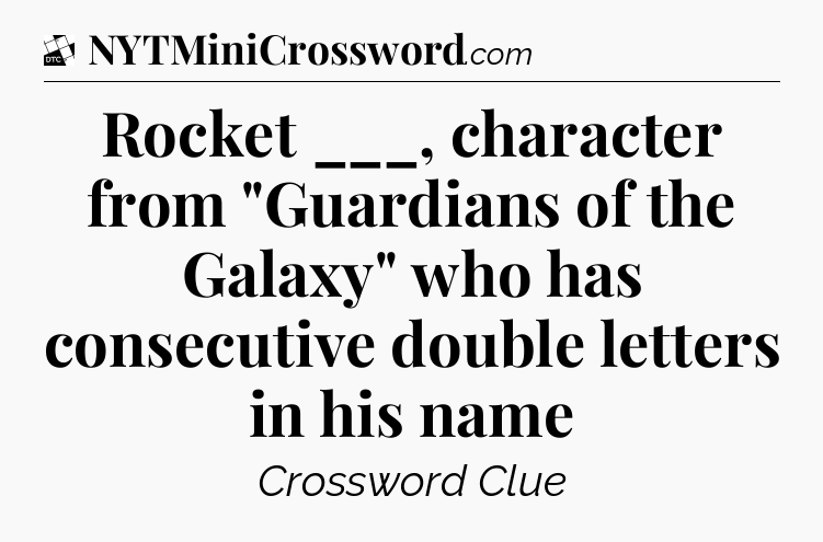 Rocket ___, character from 