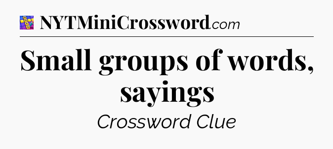 Small groups of words, sayings Codycross