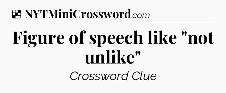 Solution: Figure of speech like 