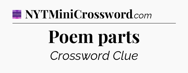Poem parts - Thomas Joseph Crossword