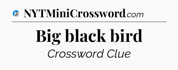 Big black bird Crossword Clue