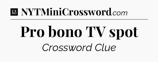 Pro bono TV spot - LA Times Crossword