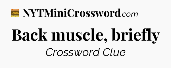 Back muscle, briefly - Eugene Sheffer Crossword