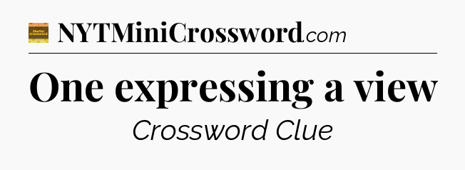 One expressing a view - Eugene Sheffer Crossword