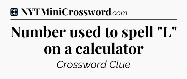Solution: Number used to spell 