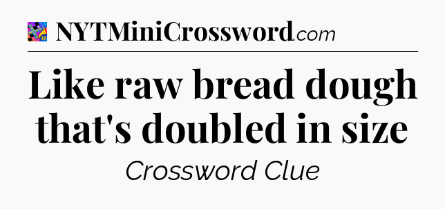 Like raw bread dough that's doubled in size Crossword Clue