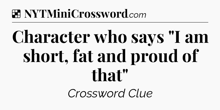 Solution: Character who says 