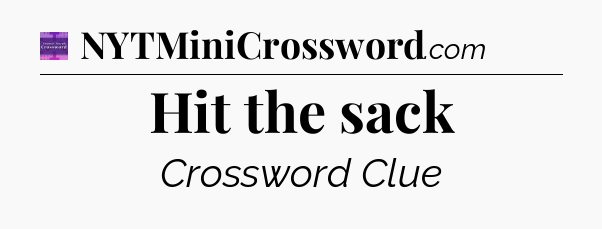Hit the sack - Thomas Joseph Crossword