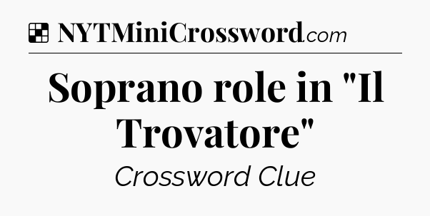 Solution: Soprano role in 