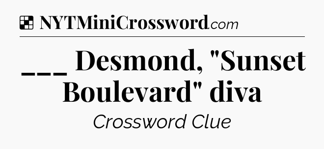 Solution: ___ Desmond, 