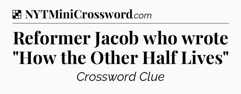 Solution: Reformer Jacob who wrote 