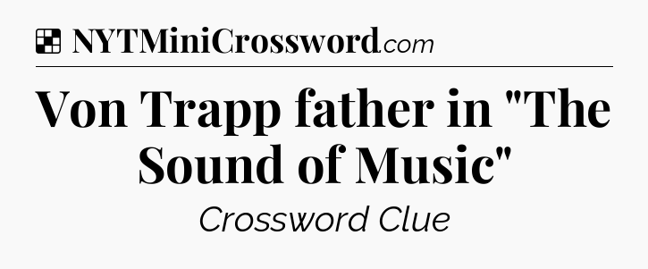 Solution: Von Trapp father in 