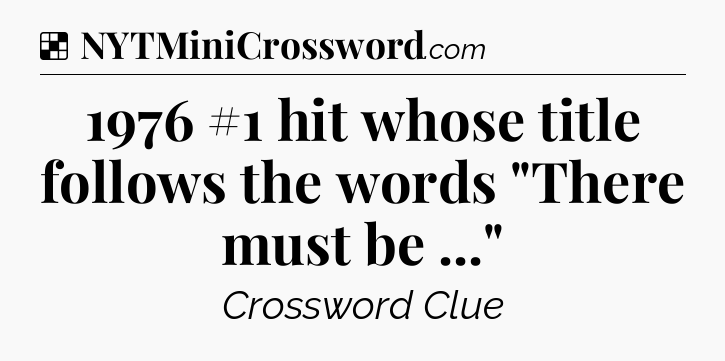 Solution: 1976 #1 hit whose title follows the words 