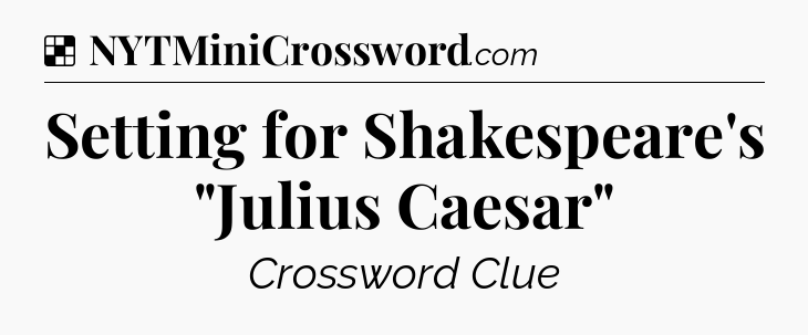 Solution: Setting for Shakespeare's 