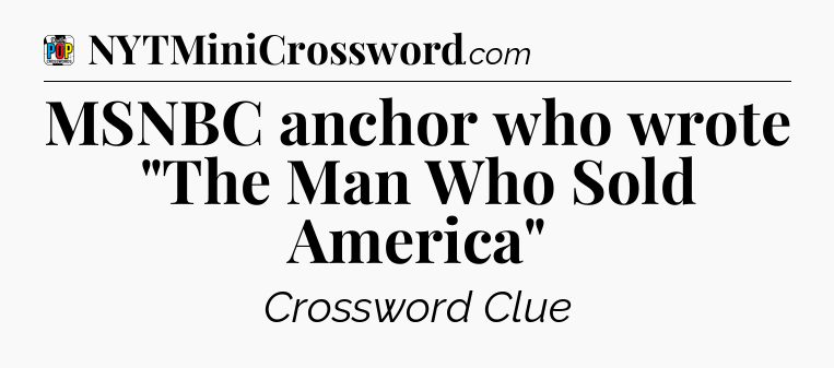 MSNBC anchor who wrote 