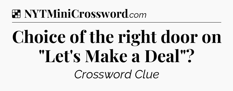 Solution: Choice of the right door on 
