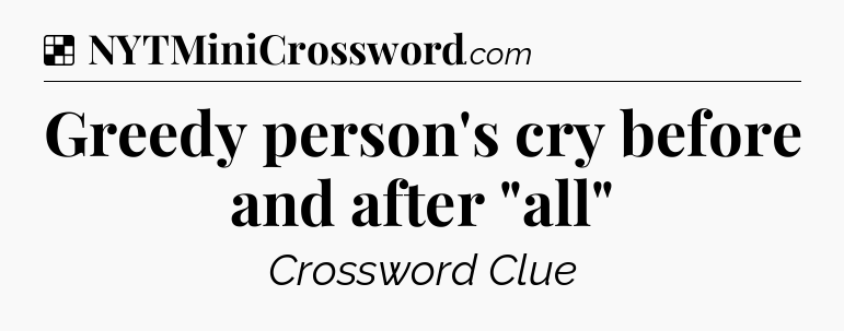 Solution: Greedy person's cry before and after 