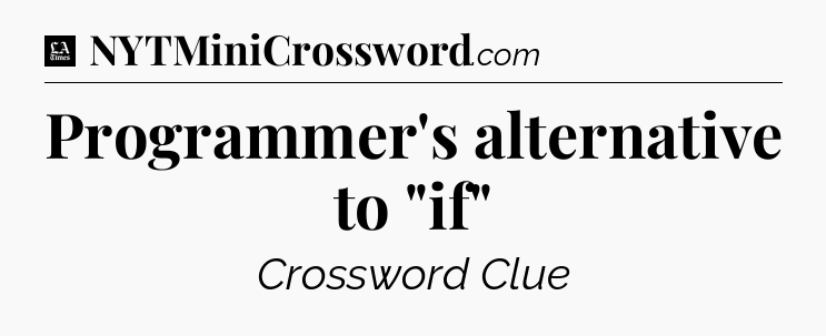 Programmer's alternative to 