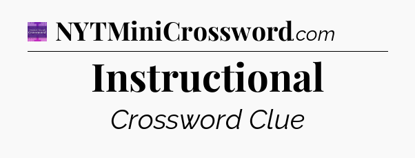Instructional - Thomas Joseph Crossword