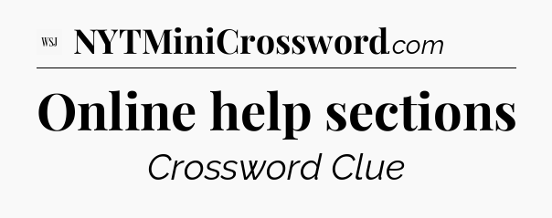 Online help sections - WSJ Crossword
