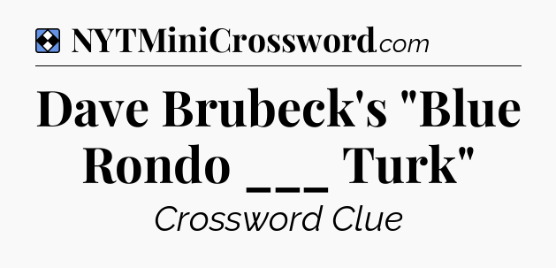 Solution: Dave Brubeck's 