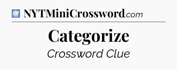 Categorize Puzzle Page Crossword Clue