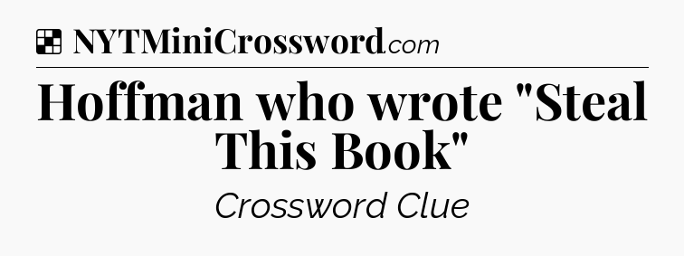 Solution: Hoffman who wrote 