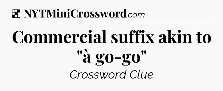 Solution: Commercial suffix akin to 