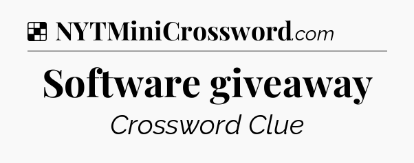 Solution: Software giveaway - NYT Crossword