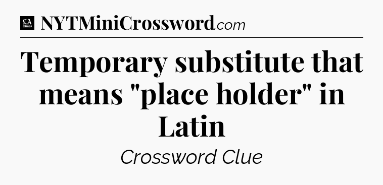 Temporary substitute that means 