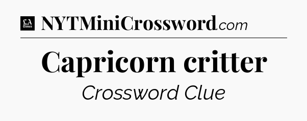 Capricorn critter - LA Times Crossword