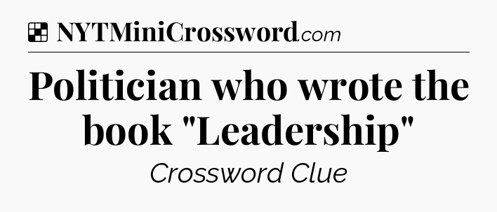 Solution: Politician who wrote the book 