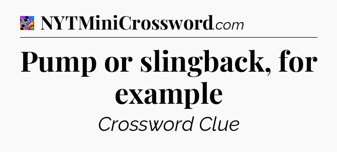 Pump or slingback, for example Crossword Clue