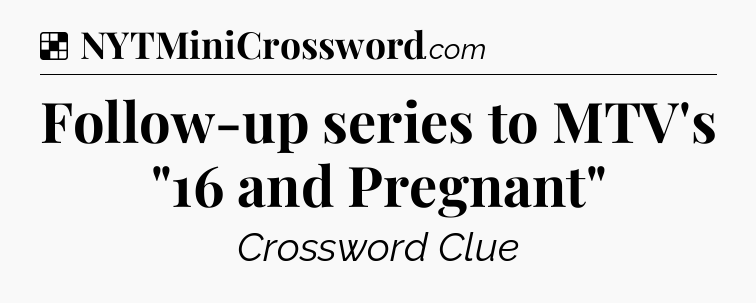 Solution: Follow-up series to MTV's 