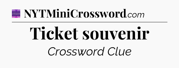 Ticket souvenir - Thomas Joseph Crossword