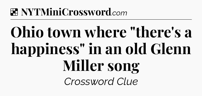 Solution: Ohio town where 