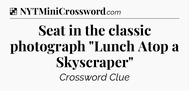 Solution: Seat in the classic photograph 