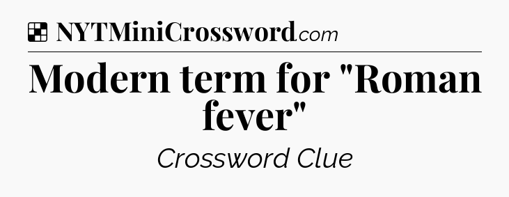 Solution: Modern term for 