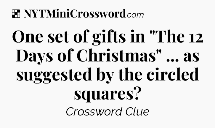 Solution: One set of gifts in 