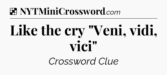 Solution: Like the cry 