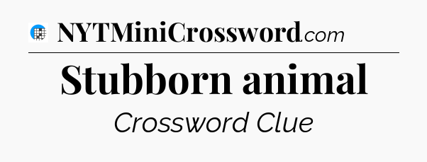 Stubborn animal Crossword Clue