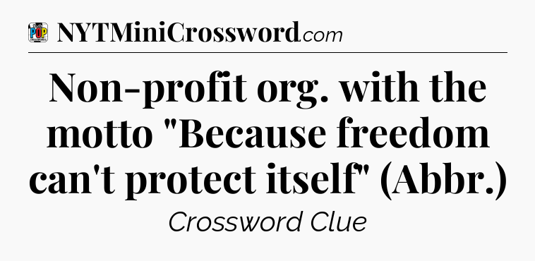 Non-profit org. with the motto 