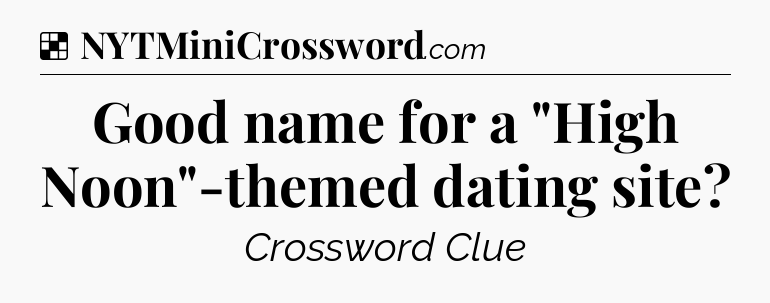 Solution: Good name for a 