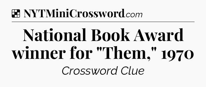 Solution: National Book Award winner for 