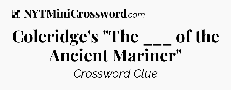 Solution: Coleridge's 