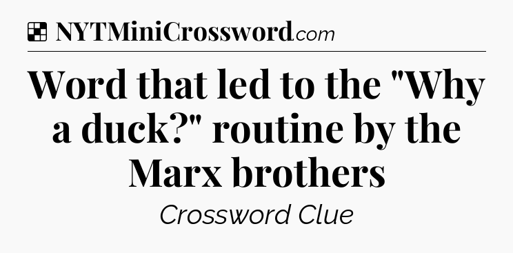 Solution: Word that led to the 