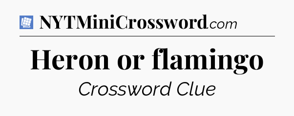 Heron or flamingo Puzzle Page Crossword Clue