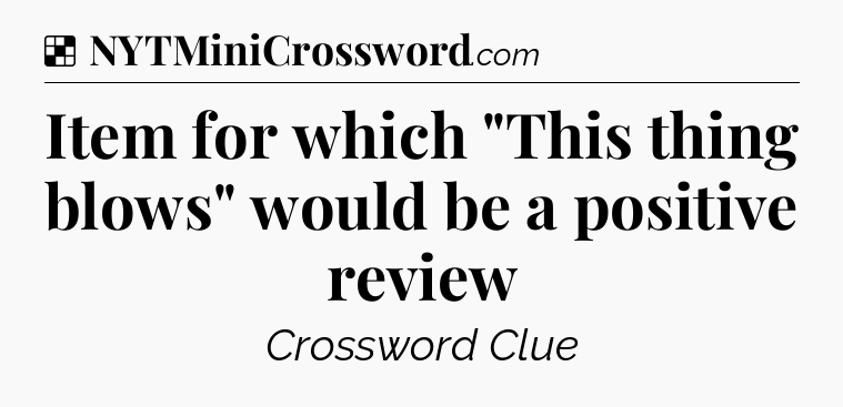 Solution: Item for which 