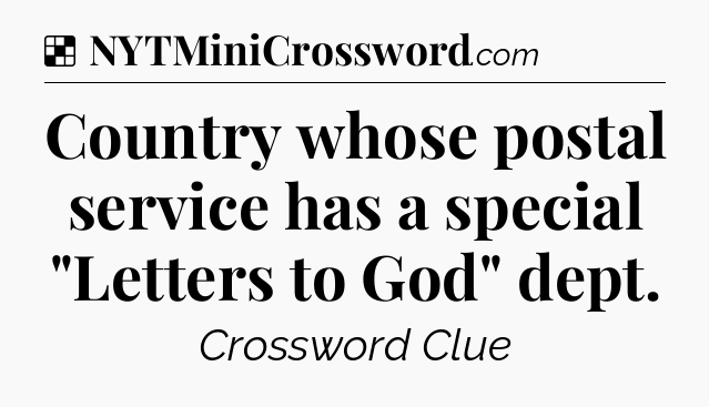 Solution: Country whose postal service has a special 
