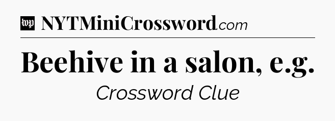 Beehive in a salon, e.g Crossword Clue